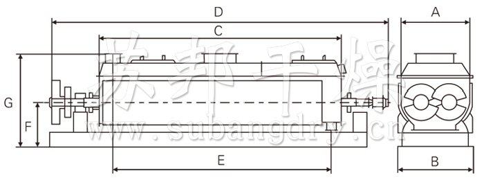 空心槳葉干燥機結(jié)構(gòu)示意圖 空心槳葉干燥機結(jié)構(gòu)示意圖